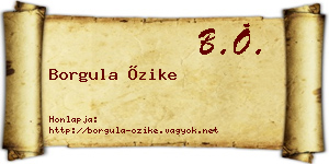 Borgula Őzike névjegykártya